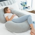 thumbnail image 5 of Pregnancy Pillow, Maternity Body Pillow for Sleeping, C Shaped Body Pillow for Pregnant Women with Removable Gray Jersey Cover, 5 of 7