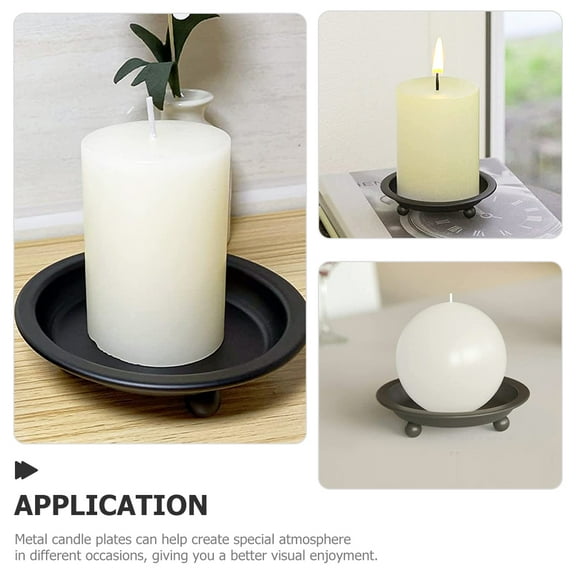 LEXSOMEO 2pcs Candle Holders Pillar Candle Plates Candle Holder Trays Candle Centerpiece for Wedding Birthday