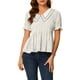 thumbnail image 1 of INSPIRAR CHIC Blusa de peplum con cuello Peter Pan y lunares, M Blanca, 1 of 7