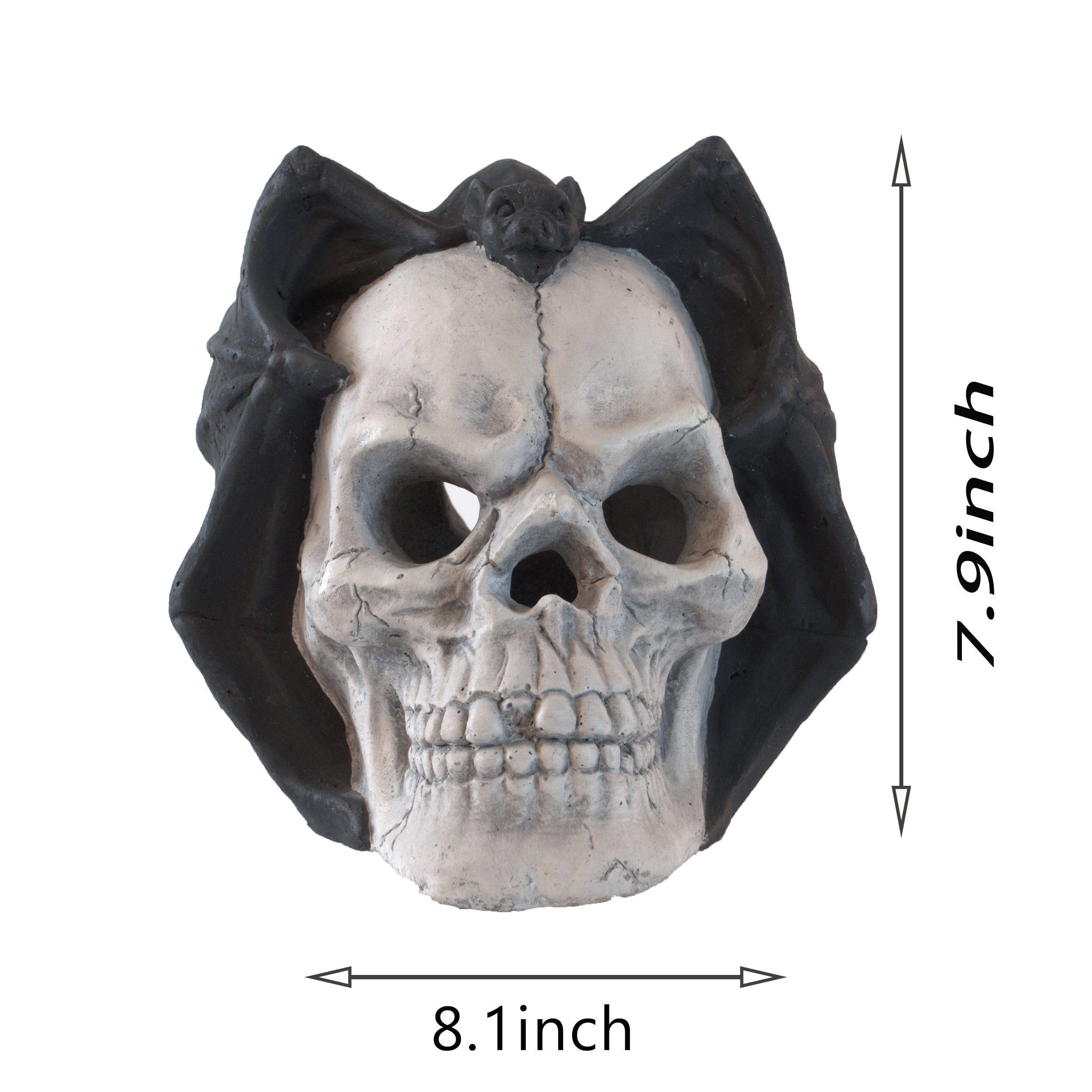 Metal Human Skull Gas Log, Heat-Resistant Up to 3000°F, Hollow Center for Flames, Handcrafted Fire Pit Accessory