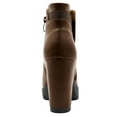 thumbnail image 4 of BLISSFUL STEP Women's Chelsea Boots Platform Block Cleated Sole Heel Brown 8.5, 4 of 7