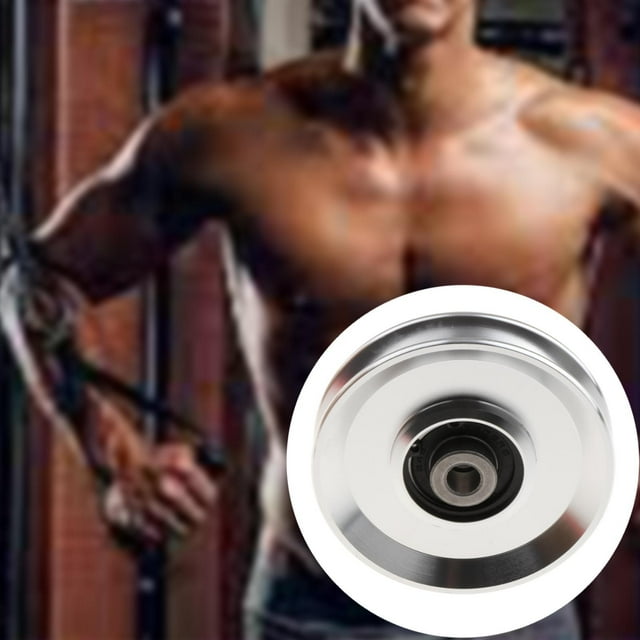 Colaxi Fitness Bearing Pulley Wheel Aluminium Alloy Cable Machine Equipment Strength Training Quiet Portable Lightweight Replacement 9 cm Solid