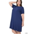 thumbnail image 2 of TheLovely Women & Plus Short Sleeve Flared T-Shirt Midi Dress with Side Pockets, 2 of 3