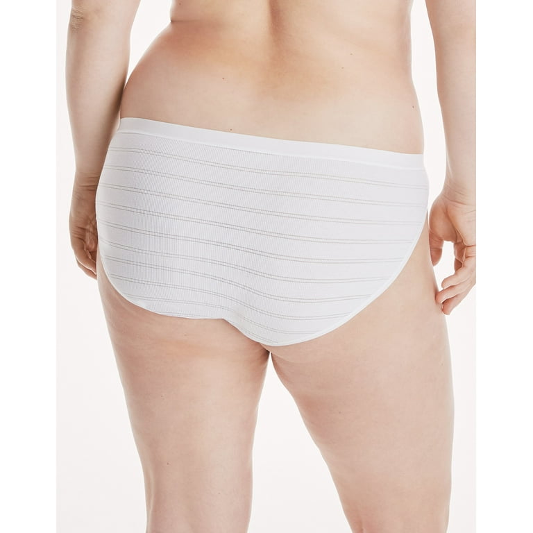 Hanes Ultimate Comfort Flex Fit Women's Bikini Underwear, 4-Pack  White/Silver Shadow/Ballerina Slipper/Misty Lilac 8