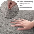 thumbnail image 2 of Alfombra de baño, alfombra de ducha redondeada de cuarto pequeño, microfibra, súper absorbente, antideslizante, cómoda alfombra de baño, mampara de bañera (gris), 2 of 5