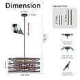 thumbnail image 6 of 23.6''Farmhouse Chandeliers Rustic Drum Pendant Light for Dining Room,6-Light Industrial Metal Hanging Light Fixture, Retro Wood Texture Interior E12, 6 of 7