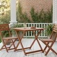 thumbnail image 4 of WLTER 29.5-Inch Square Patio Dining Table, Solid Wood Folding Outdoor Bistro Table with Teak Painting & 2" Umbrella Hole, Outdoor Dining Table for Balcony, Deck, Porch, Backyard, 4 of 9
