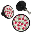 thumbnail image 2 of 4 Pcs Strawberry Knobs for Kitchen Cabinet Cupboard Dresser Bookcase Drawer Pulls Handles Round Home Decor, 2 of 5