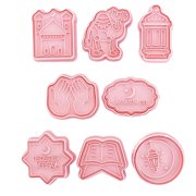 8Piece Eid Fondant Cookie Stamp Set Biscuits Stamp Eid Cookie Mould Set For Crafting Unique Fondant Designs