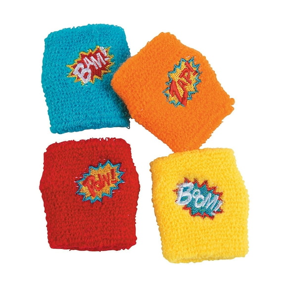 Fun Express - Superhero Wristband Assortment - Jewelry - Bracelets - Novelty Bracelets - 12 Pieces
