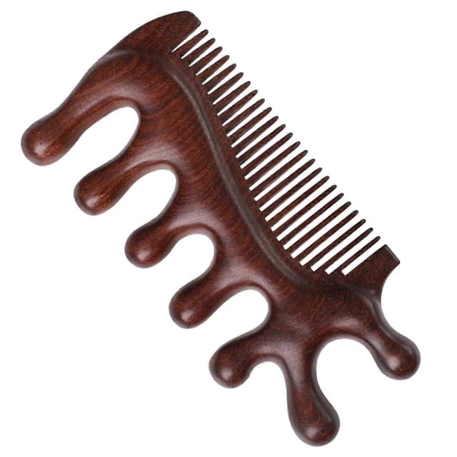 Wooden Scalp Massager Sandalwood Hair Comb for Women and Men Ergonomic Grip Hair Care Tool