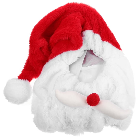 KONTONTY Motorcycle Christmas Hat Plush Cover Lightweight Breathable Holiday Multicolor Decoration