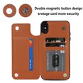 thumbnail image 6 of Case Compatible with iPhone XS Max, Stylish Card Slots Kickstand PU Leather Back Case Magnetic Closure RFID Blocking Drop Protective Shockproof Cover for iPhone XS Max, Brown, 6 of 8