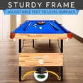 thumbnail image 4 of SereneLife 4.5ft Folding Pool Table, 55in Portable Foldable Billiards Game Table for Kids and Adults with Accessories, Indoor and Outdoor Games with Sticks, Cue, Balls and Triangle, Blue, 4 of 7
