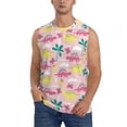 thumbnail image 2 of Lsque Dinosaur Print Men's Cotton Blend Sleeveless Muscle Shirts (S-3XL)- Moisture Wicking, Odor Protection, UPF 30+,XX-Large, 2 of 8