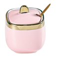 thumbnail image 1 of HLONK Ceramic Sugar Bowl Container with Lid and Spoon Spice Seasoning Box Ceramic Condiment Pot Condiment Jar for Counter White, 1 of 6