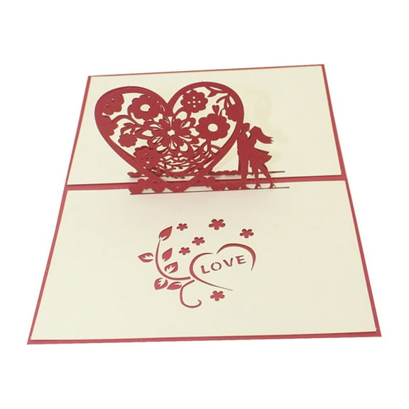 EUDIDV Valentine's Decor 3D Popped Greeting Card Love Romantic Wedding Valentine's Day Gifts Cards Romantic Presents