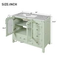 thumbnail image 2 of 36" Bathroom Vanity with 4 Drawers and 2 Soft-Closing Glass Doors, Modern Bathroom Cabinet with Adjustable Shelf and Sink, Bathroom Storage Cabinet  for Bathroom, Green, 2 of 9