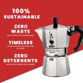 thumbnail image 2 of Bialetti - Moka Express Moka Pot 3 Cups, Iconic Stovetop Espresso Maker, Makes Real Italian Coffee, Aluminum, Silver, 2 of 6