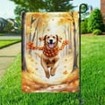 thumbnail image 3 of Welcome Fall Chesapeake Bay Retriever Strolling Through the Autumn Maple Forest Garden Flag 12x18in Double Sided Chessie Dog Lover Outdoor Decor - 12012, 3 of 5