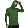 thumbnail image 2 of Maqroz Rash Guard Men UPF 50+ Plus Size Long Sleeve Sun Protection Hoodie with Face Mask Cooling Fishing Shirt Workout Top with Thumb Holes Hiking Athletics, 2 of 8