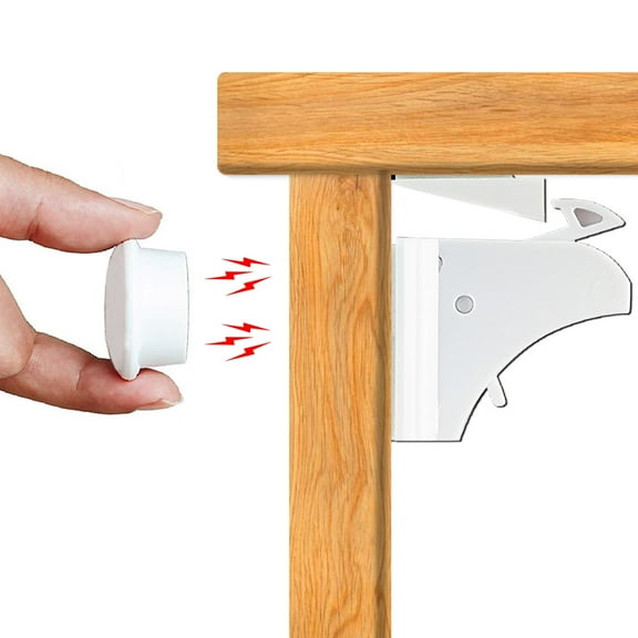 iMountek 4Pcs Magnetic Cabinet Locks Child Safety Drawer Locks Adhesive Baby Proof Cabinets Latches Kit
