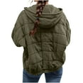 thumbnail image 6 of CheerKidz Womens Winter Hooded Jacket Long Sleeve Padded Coat with Pocket Casual Outdoor Windproof Warm Fashion Zipper Outerwear for Cold Weather(Army Green,S), 6 of 9
