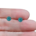 thumbnail image 6 of Full Ball Stud Earrings Blue Zircon 925 Sterling Silver 8mm, 6 of 6