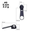 thumbnail image 2 of 100pcs #5 Bulk Metal Zipper Slider Pulls for Coil Teeth - Blue, 2 of 6