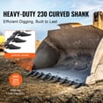thumbnail image 2 of KFFKFF Tooth Bar for Buckets, 72'', Robust Tractor Bucket with 9 Teeth, Suitable for Loader Tractor Skidsteer, Supports 4560 lbs Load, Bolt-On Structure, For Soil Digging and Bucket Safeguarding, 2 of 9