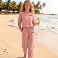 thumbnail image 7 of WRKEKC Girls Athletic Sets Printed Round Neck Short Sleeve T Shirt and Pocket Long Pants Set for 5-14 Years, 7 of 7