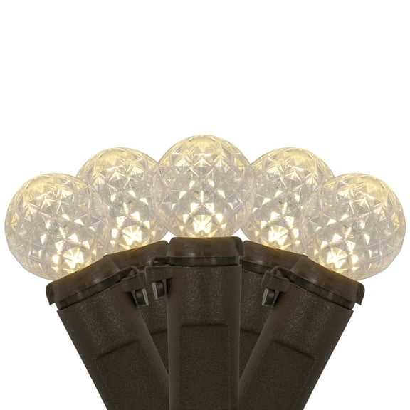 LED G12 Berry Christmas Lights - Warm White - 16' Brown Wire - 50 ct