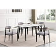 thumbnail image 3 of White Sintered Stone Dining Table, Ultra-modern Look For Area, 60" X 35" 30"h Contemporary Table With Top, Color, 60"x35"x30"h, 3 of 3