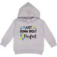 thumbnail image 2 of Inktastic Just Down Right Perfect Down Syndrome Awareness Ribbon Toddler Hoodie, 2 of 4