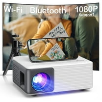 Akiyo O1PW 1080P Mini Projector,5000Lumens  and up to 180" Display,55000Hrs LED Life Movie Projector