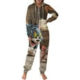 thumbnail image 2 of Tom And Jerry Unisex Onesie Pajamas Zipper Jumpsuit Hooded One Piece Sleepwear for Family Mens Womens, 2 of 8