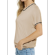 thumbnail image 3 of Tops de Mujer, Camisetas Casuales de Corta A , Suéter de Punto con Cuello Redondo. Albaricoque XXL, 3 of 10