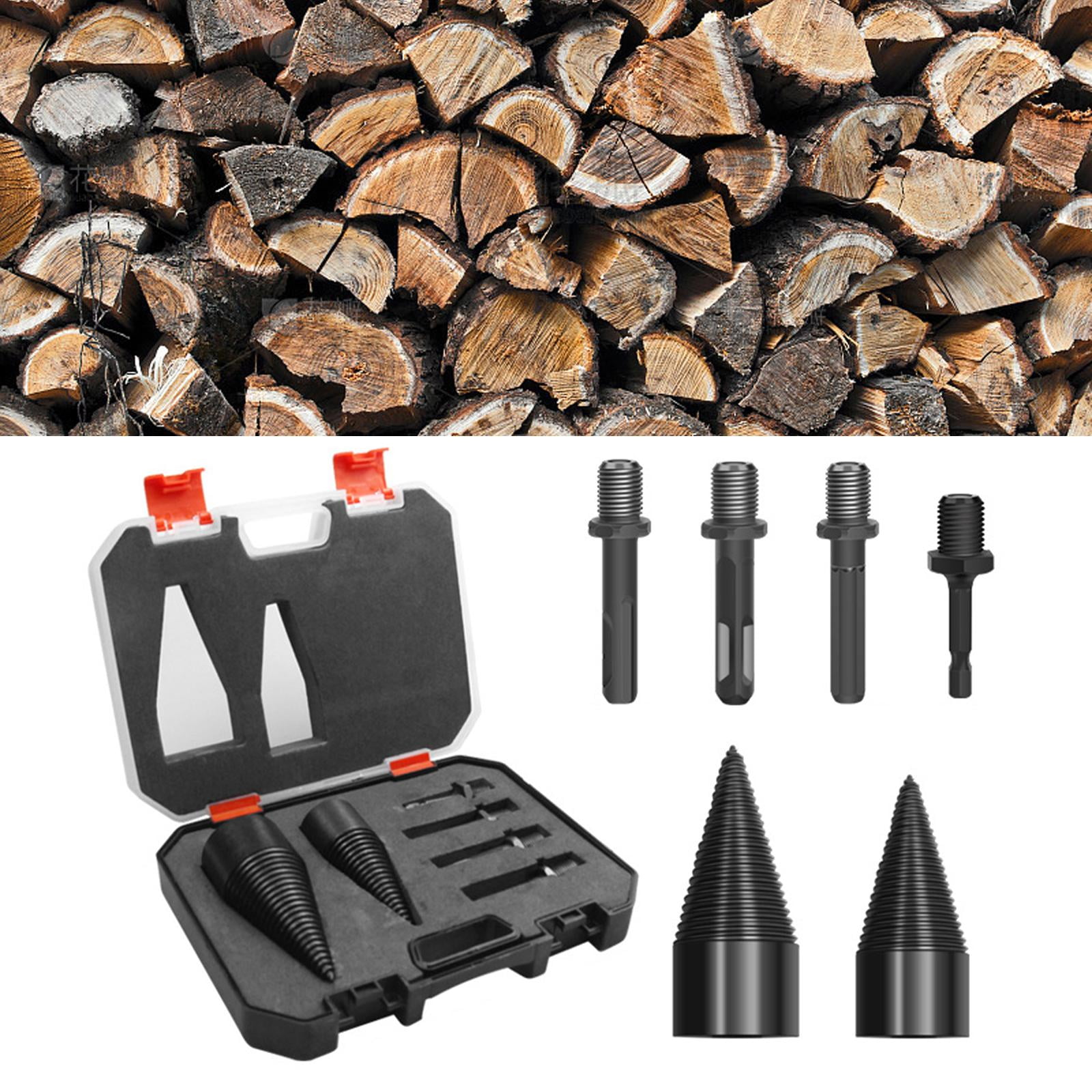 6Pcs Logs Bits Firewood Splitter Drill Bit Outdoor Removable Electric Firewood Drill Bit Set Firewood Log Splitter Drill Bit