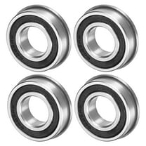 Uxcell 4-Pack F6003-2RS Flanged Ball Bearing, 17x35x10mm Rubber Sealed Chrome Steel for Wheelbarrow