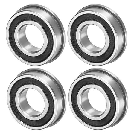 Uxcell 4-Pack F6003-2RS Flanged Ball Bearing, 17x35x10mm Rubber Sealed Chrome Steel for Wheelbarrow