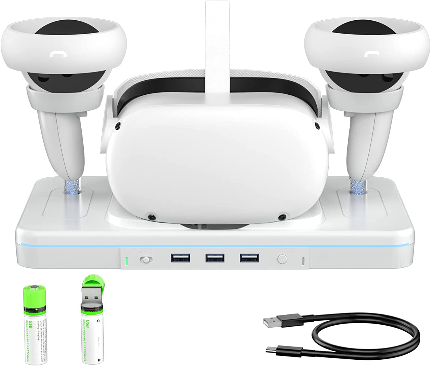 VR Charging Station for Oculus Quest 2/Meta Quest 2, Charging Dock