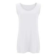 thumbnail image 5 of Htigea Womens Plus Size Tank Tops Sleeveless Loose Fit Dressy Scoop Neck Flowy Camisoles Cami Shirt Tunic Blouse 2025 Summer Today Sales White,4XL, 5 of 6