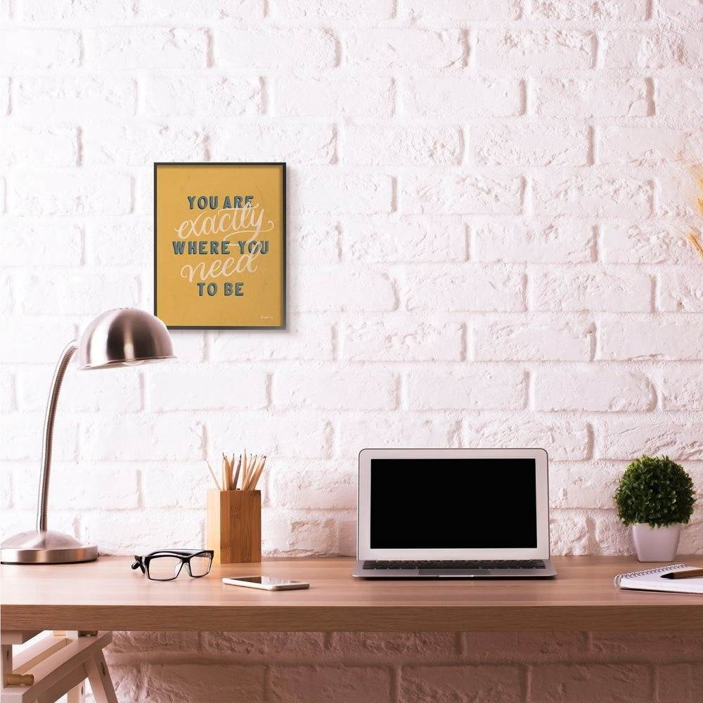 Stupell Industries Need To Be Inspirational Word Modern Yellow Design Framed Giclee Texturized Art by Becky Thorns