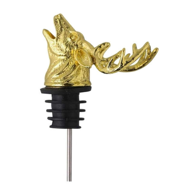 Vertedor de vino de aleación de zinc Tapón de vino Difr Vertedor Bebidas Hogar Bar Accs, Forma única, , Diseño desmontable, ciervo Baoblaze vertedor de vino de aleación de zinc