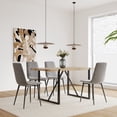 thumbnail image 2 of Dining Chairs Set of 4, Modern Kitchen Dining Room Chairs,Upholstered Dining Accent Side Chairs in Linen Cushion Seat and Sturdy Metal Legs ,Light Gray(Set of 4 Chairs), 2 of 8