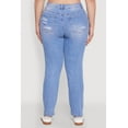 thumbnail image 5 of Womens Plus Size WAX High Waisted Distressed and Frayed Jeans, 5 of 5