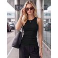 thumbnail image 5 of Ribbed Tank Tops for Women, High Neck Sleeveless Racerback, Slim Fit Long Basic Knit Casual Layering Shirts, 5 of 6