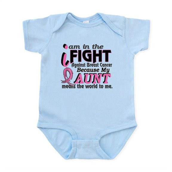 CafePress - In Fight Because My Breast Cancer Infant Bodysuit - Baby Light Bodysuit, Size Newborn - 24 Months