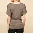thumbnail image 4 of Womens Clothing Homenesgenics Womens Tops Womens T Shirts Short Sleeve Shirts V-Neck Summer Casual Lightweight Clothes Brown S, 4 of 6