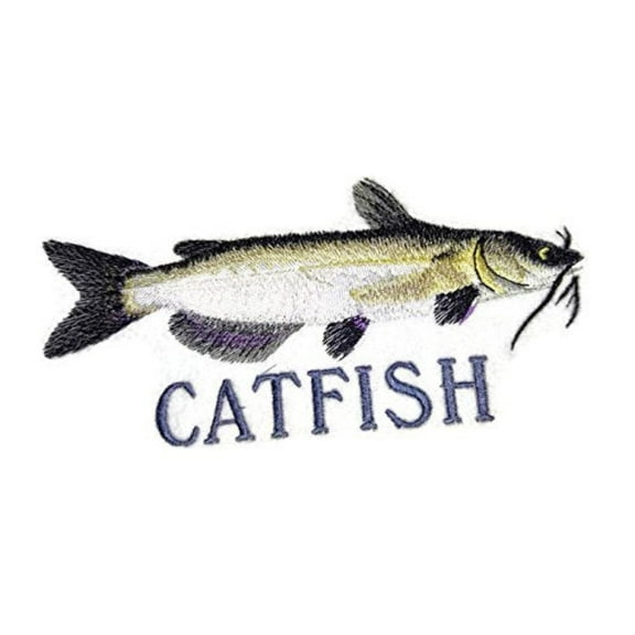 Catfish Embroidered Iron On/Sew patch [6.87" x3.35"]